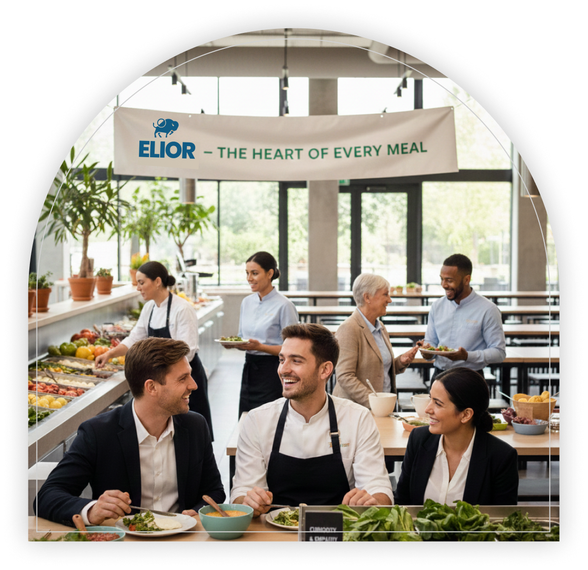 Elior - The heart of every meal banner with team members